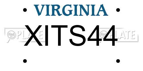XITS44 Virginia License Plate