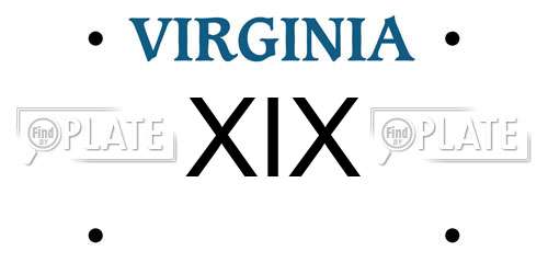XIX Virginia License Plate