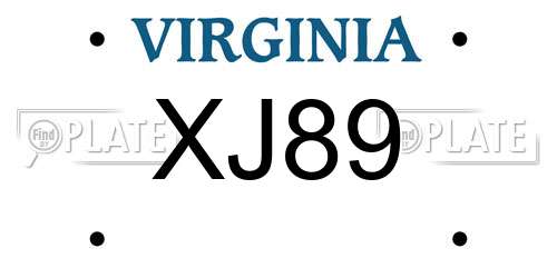 XJ89 Virginia License Plate