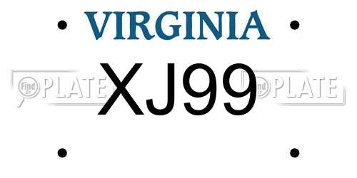 XJ99 Virginia License Plate
