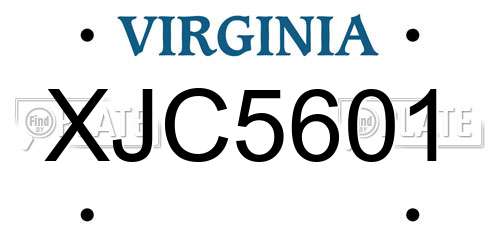 XJC5601 Virginia License Plate