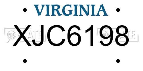 XJC6198 Virginia License Plate
