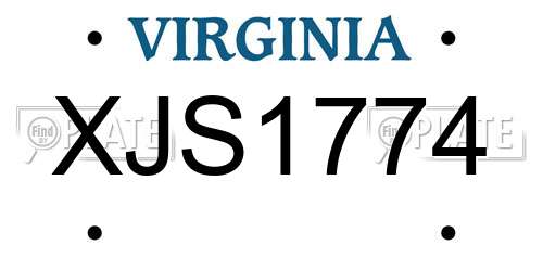 XJS1774 Virginia License Plate