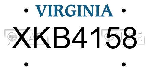 XKB4158 Virginia License Plate