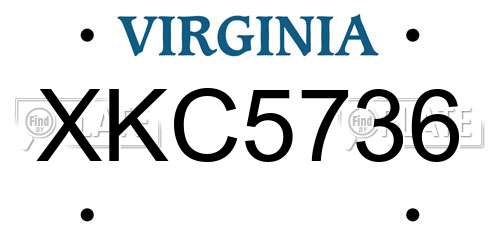 XKC5736 Virginia License Plate