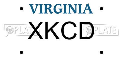 XKCD Virginia License Plate
