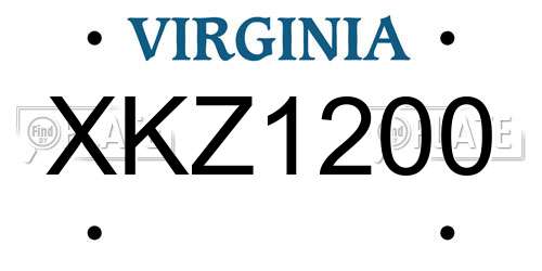 XKZ1200 Virginia License Plate