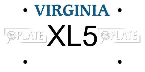 XL5 Virginia License Plate