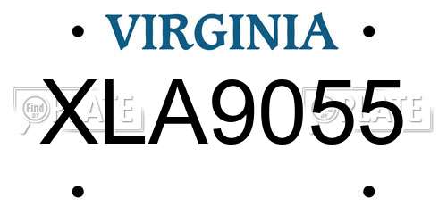 XLA9055 Virginia License Plate