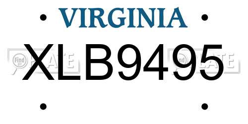 XLB9495 Virginia License Plate