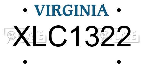 XLC1322 Virginia License Plate