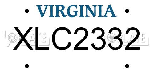 XLC2332 Virginia License Plate