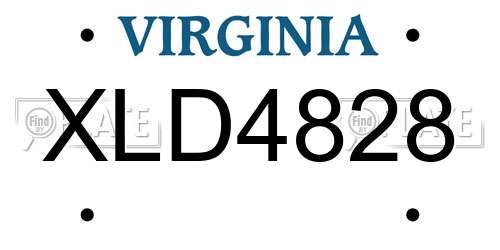 XLD4828 Virginia License Plate