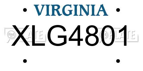 XLG4801 Virginia License Plate
