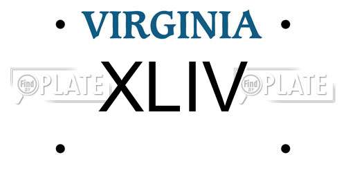 XLIV Virginia License Plate