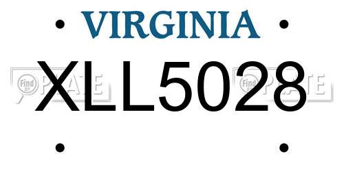 XLL5028 Virginia License Plate