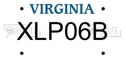 XLP06B Virginia License Plate