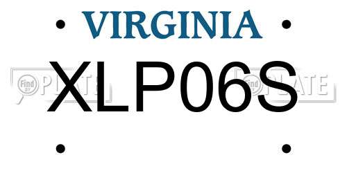 XLP06S Virginia License Plate
