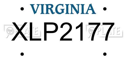 XLP2177 Virginia License Plate