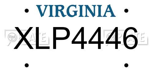 XLP4446 Virginia License Plate