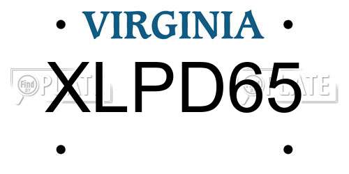 XLPD65 Virginia License Plate