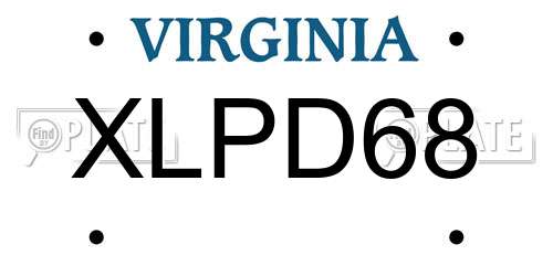 XLPD68 Virginia License Plate
