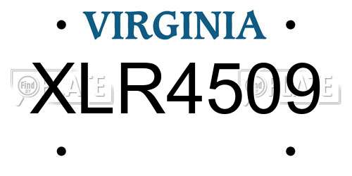 XLR4509 Virginia License Plate