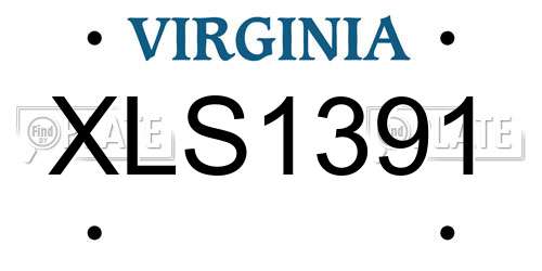 XLS1391 Virginia License Plate