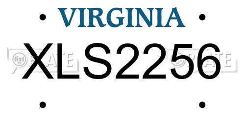 XLS2256 Virginia License Plate