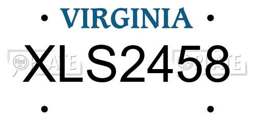 XLS2458 Virginia License Plate