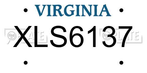 XLS6137 Virginia License Plate
