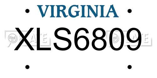 XLS6809 Virginia License Plate