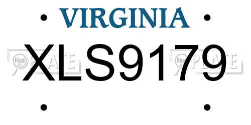 XLS9179 Virginia License Plate