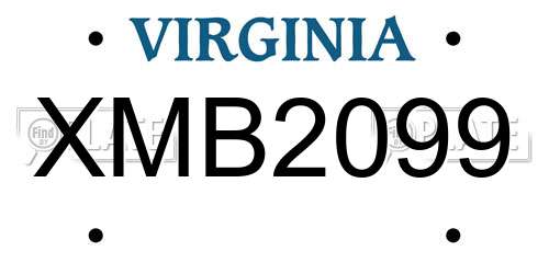 XMB2099 Virginia License Plate