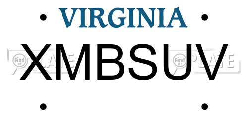XMBSUV Virginia License Plate
