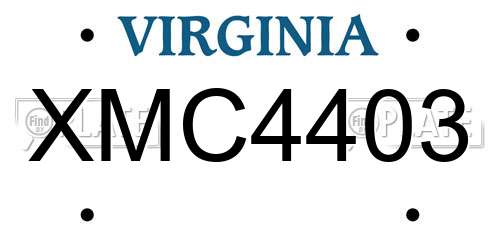 XMC4403 Virginia License Plate
