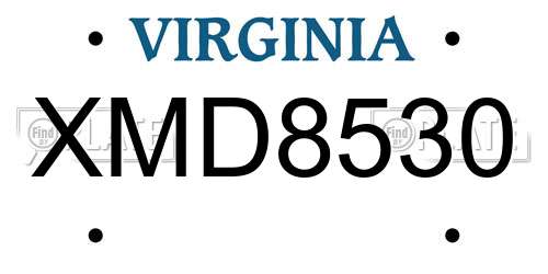 XMD8530 Virginia License Plate