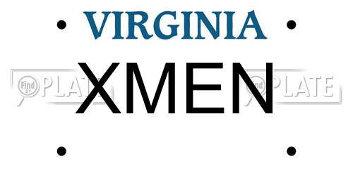 XMEN Virginia License Plate