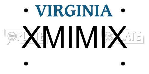 XMIMIX Virginia License Plate
