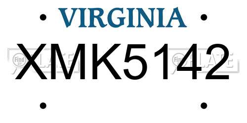 XMK5142 Virginia License Plate