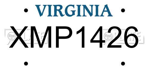XMP1426 Virginia License Plate