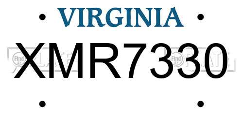 XMR7330 Virginia License Plate