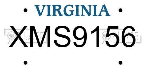 XMS9156 Virginia License Plate