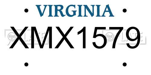 XMX1579 Virginia License Plate