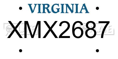 XMX2687 Virginia License Plate