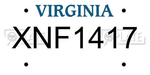 XNF1417 Virginia License Plate