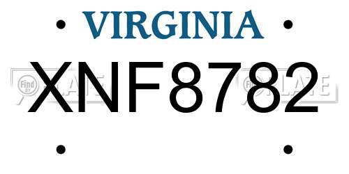 XNF8782 Virginia License Plate