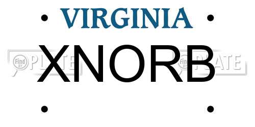 XNORB Virginia License Plate
