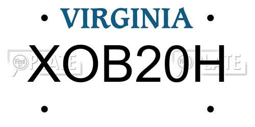 XOB20H Virginia License Plate