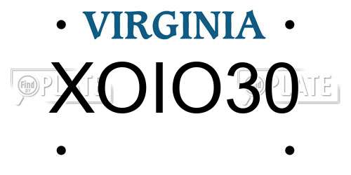XOIO30 Virginia License Plate